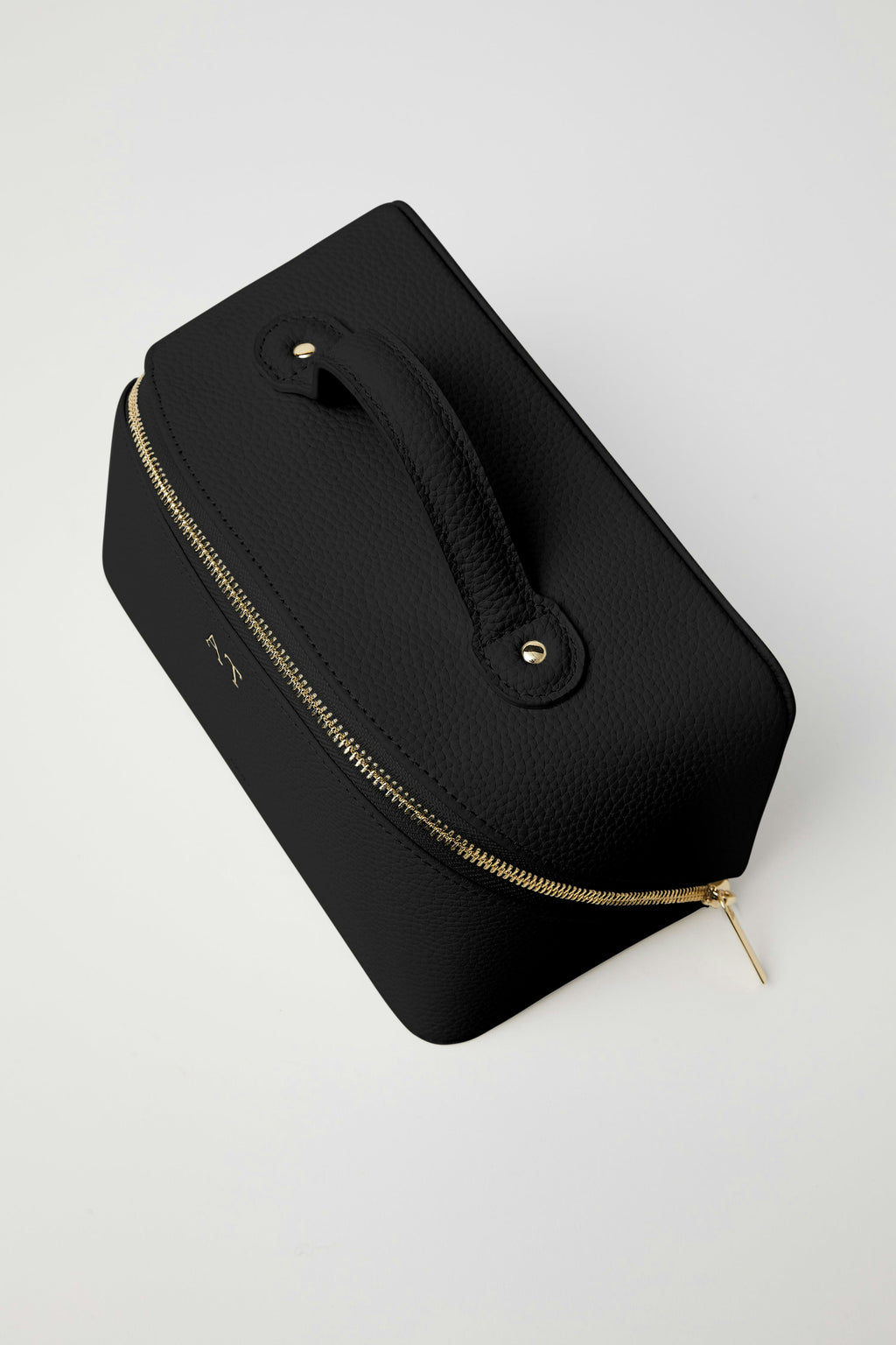 Leather Cosmetic Bag | Black Gold