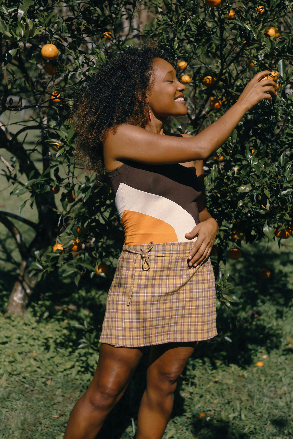 One Shoulder Bamboo Romper in Sunset