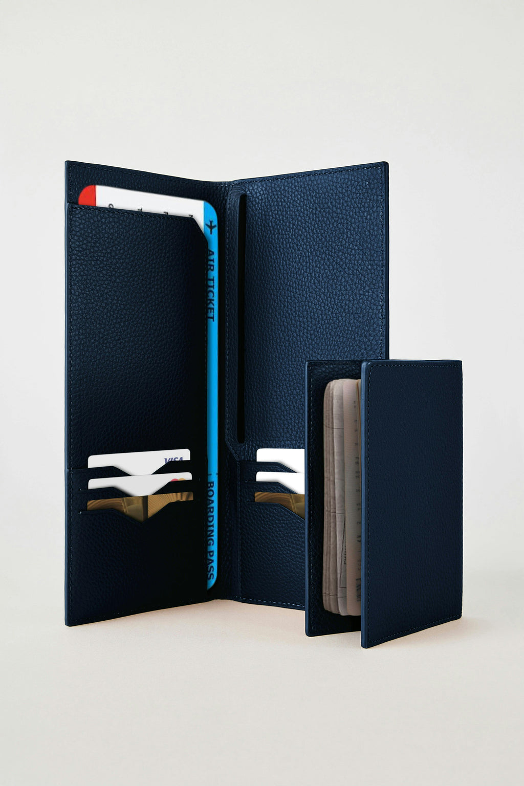 Leather Travel Wallet | Navy