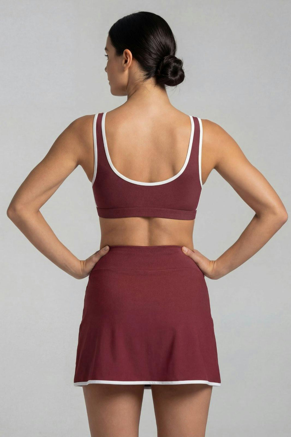 Wrap Skirt ― Deep Red / White