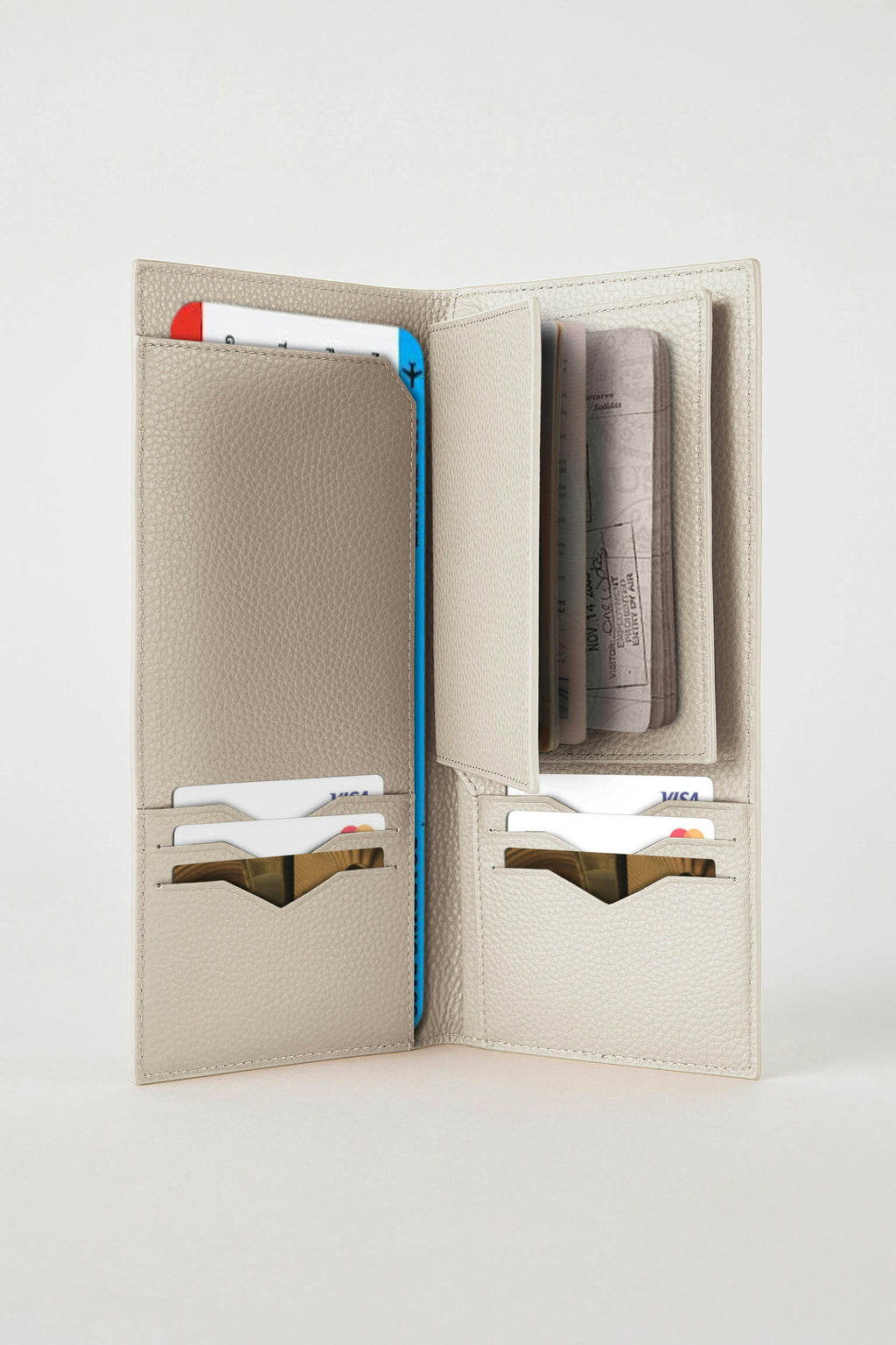 Leather Travel Wallet | White