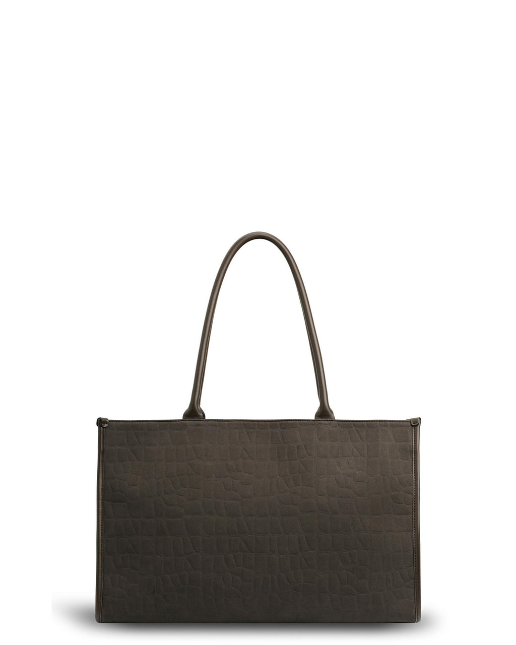 Prene | Compact: The Era Bag (CHOCOLATE SUEDE) Croc Embossed Tote Bag