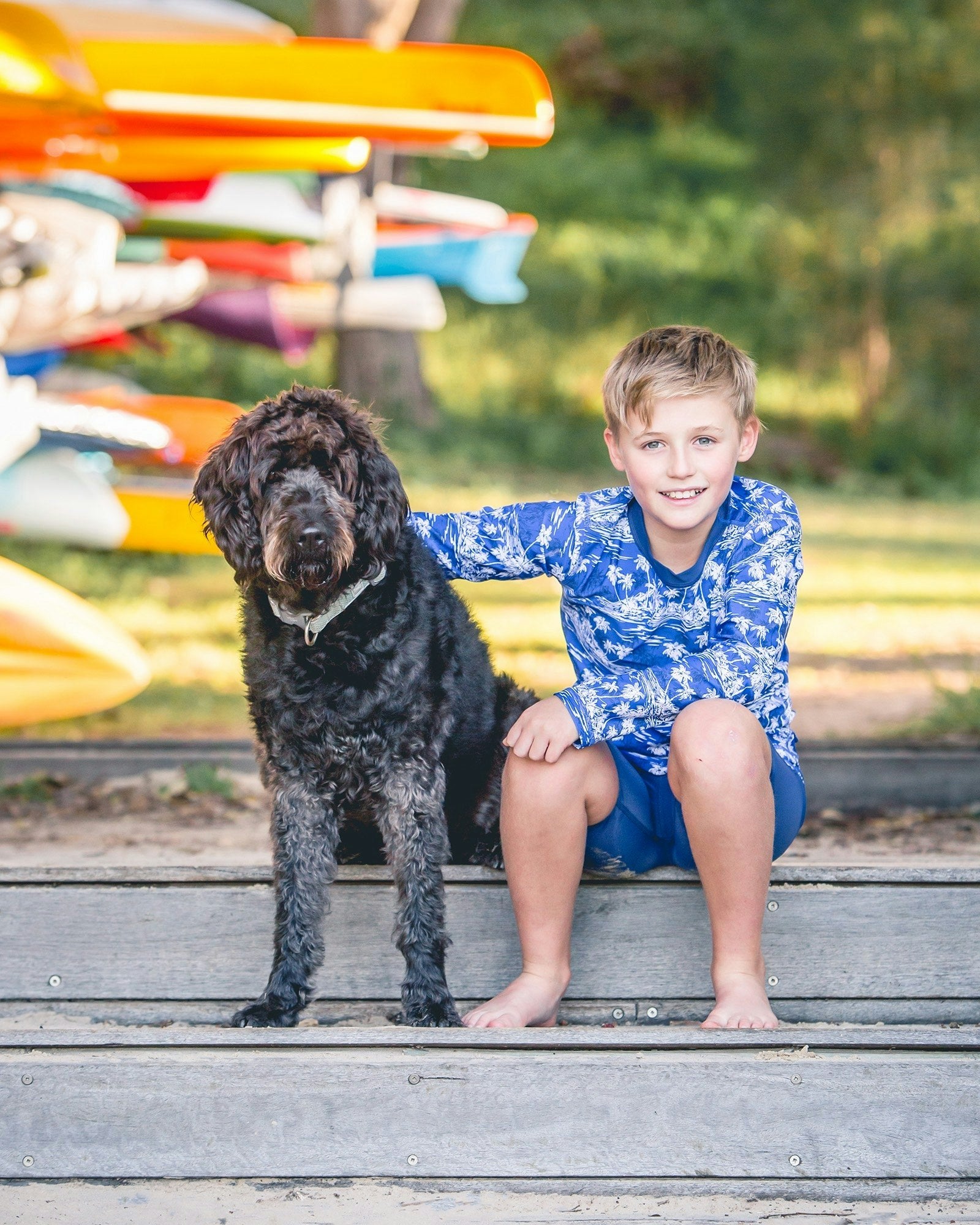 Long Sleeve Rash Top  - Hawaiian Palms