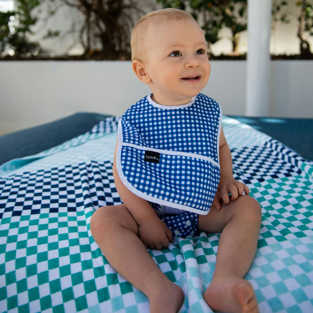 Baby Bib Tyoub Stay-dry - Blue Gingham