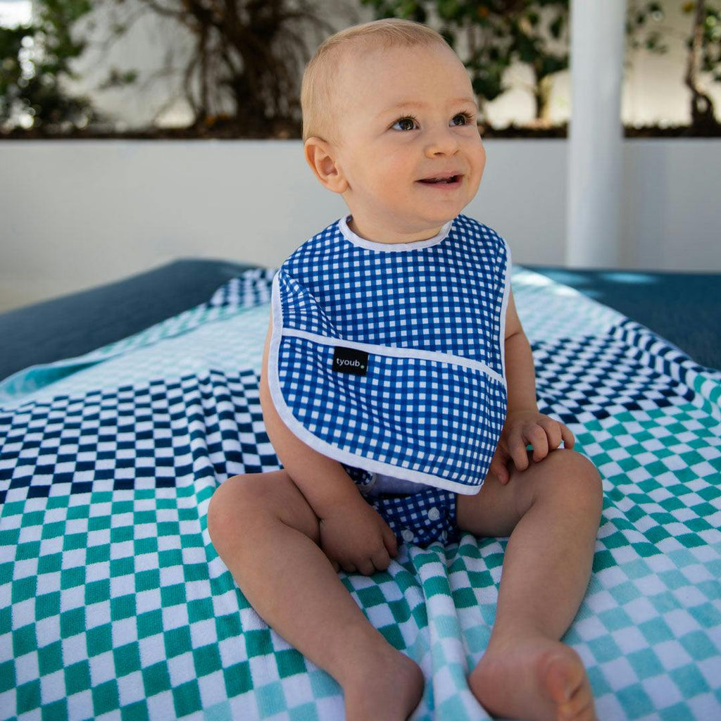 Baby Bib Tyoub Stay-dry - Blue Gingham