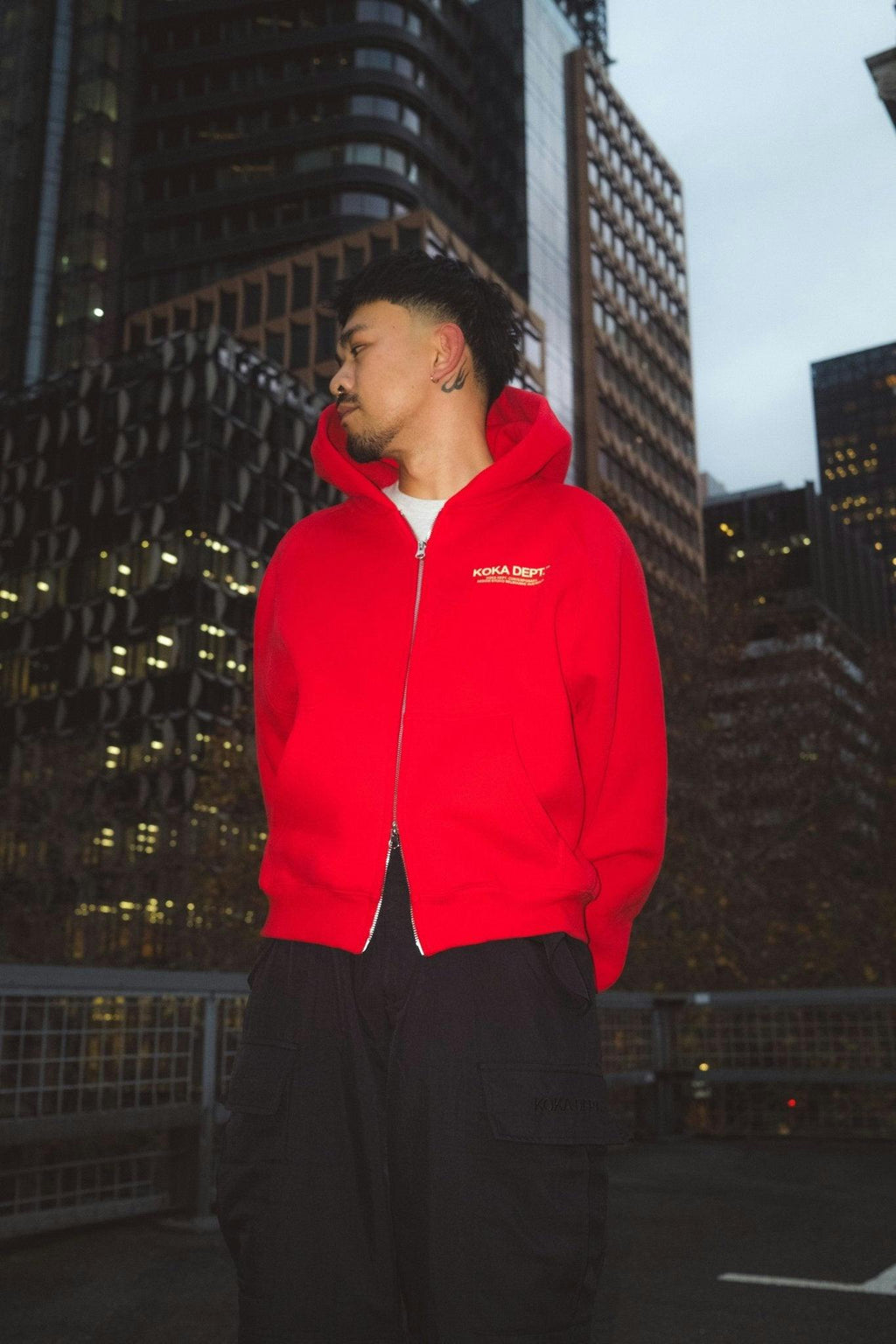 Core Zip Up Hoodie - Tonal Red