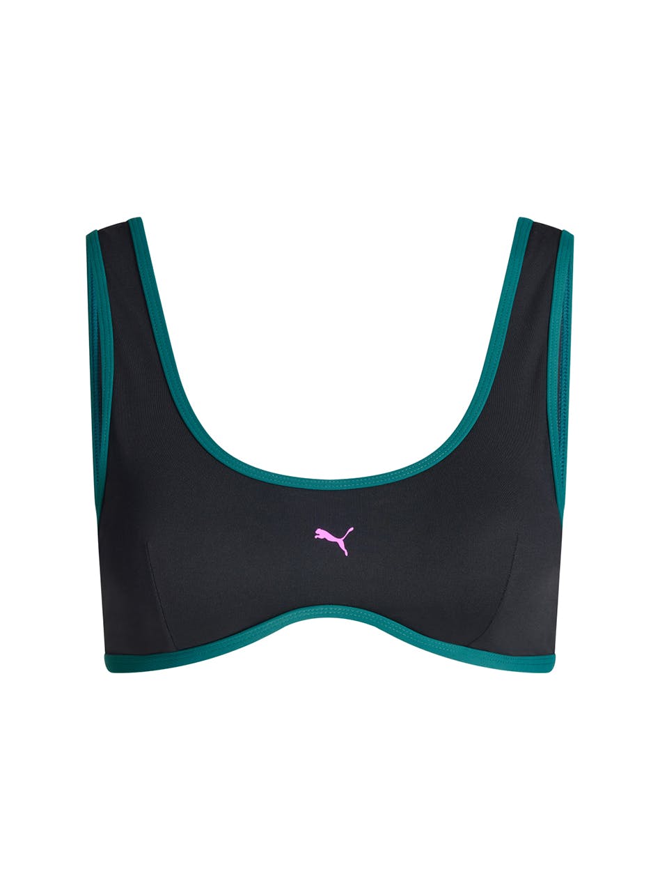 Puma X Modibodi Swimwear Scoop Bikini Top Black Orchid