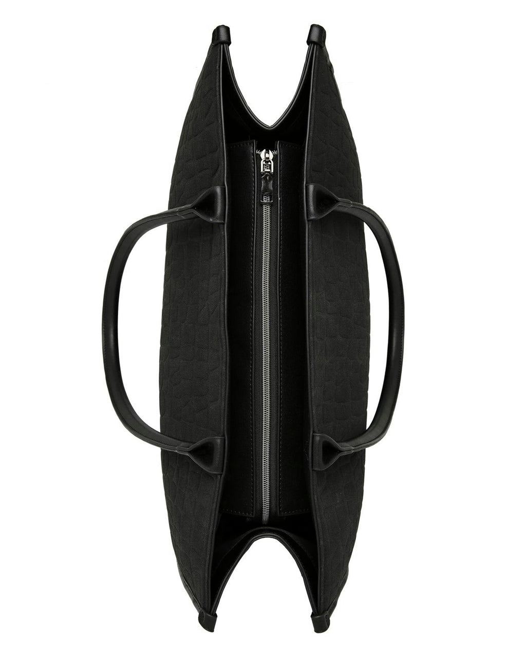 Prene | The Era Bag (BLACK SUEDE) Croc Embossed Tote Bag