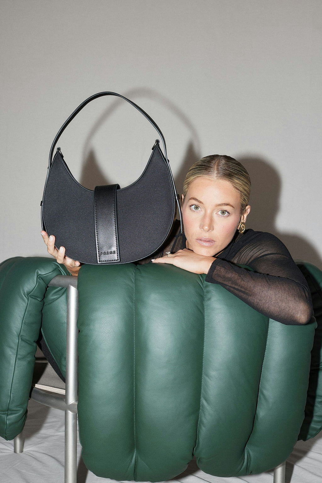 The Monroe Bag (MIDNIGHT BLACK) Neoprene Shoulder Bag