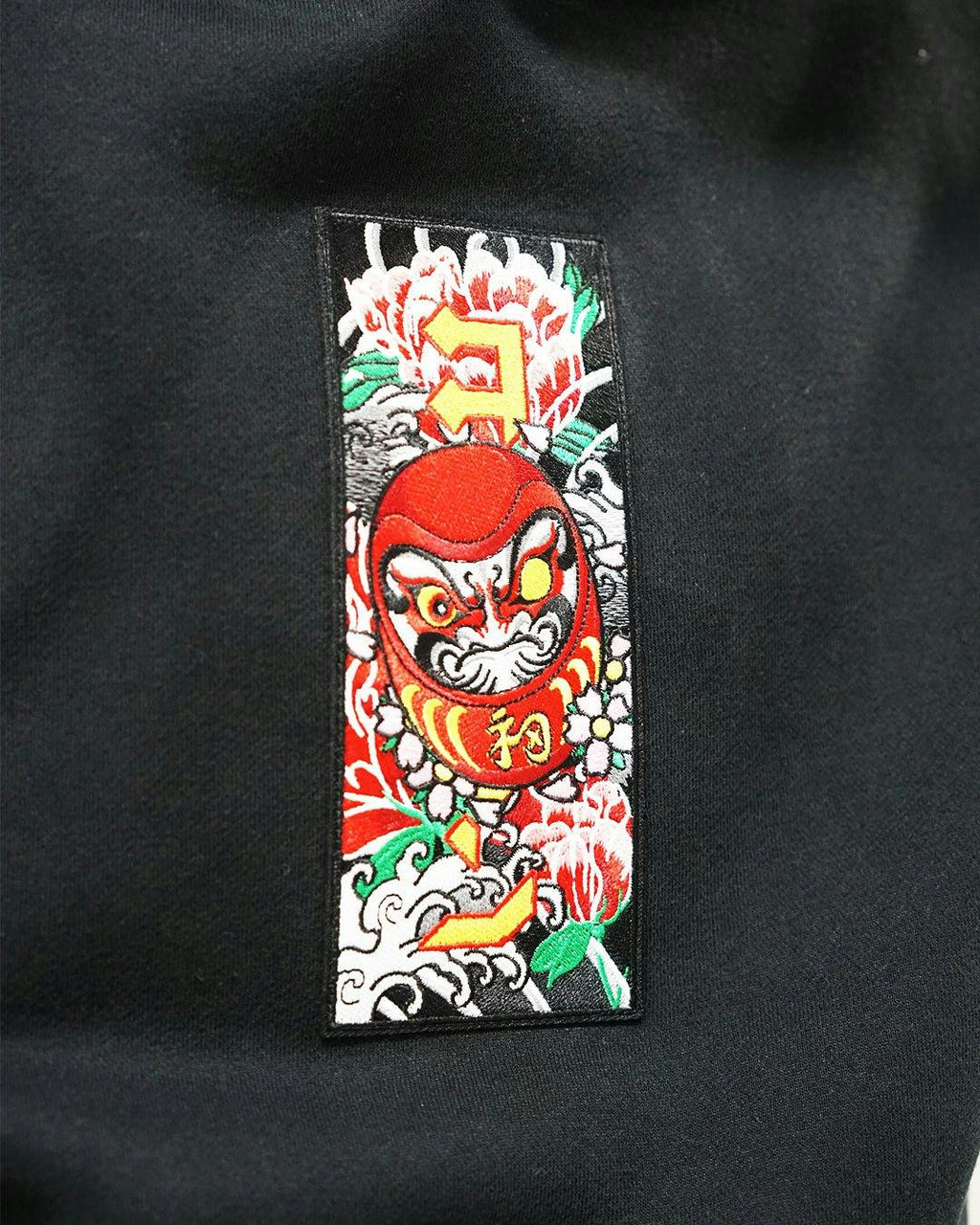 "Daruma Doll" Patch Hoodie // BLACK