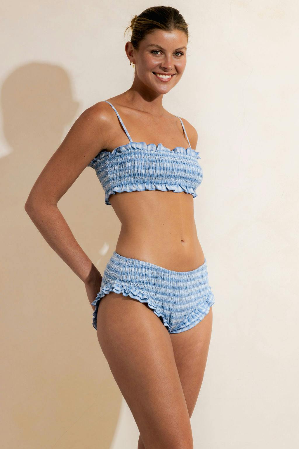 FRANGIPANI KINI - BLUE CHECK