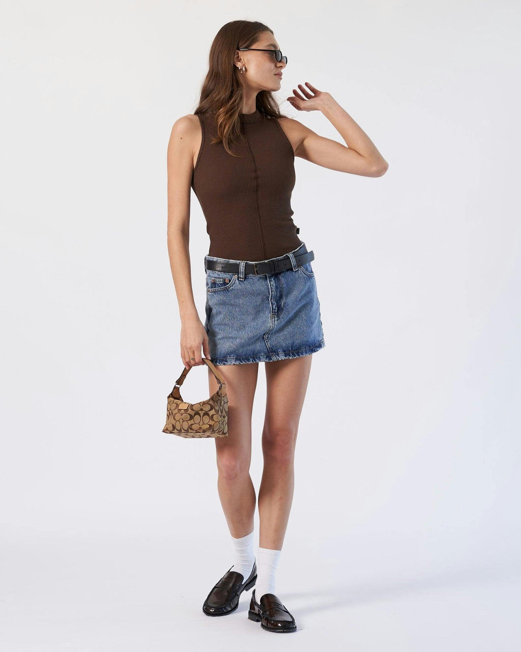 Ziggy Mid Skirt - Stream Sky Retro