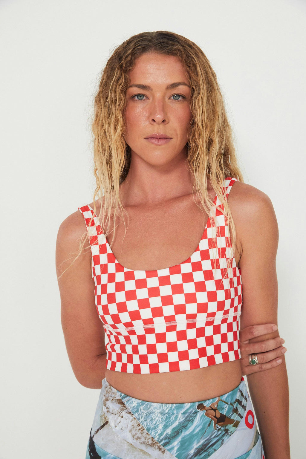 Punchy Surf Bikini Top - Chilli Checkers