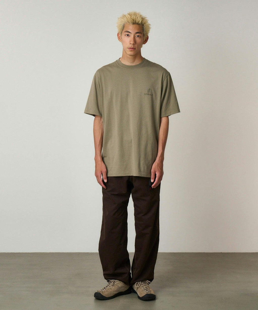 Gramicci One Point Logo Tee in Khaki
