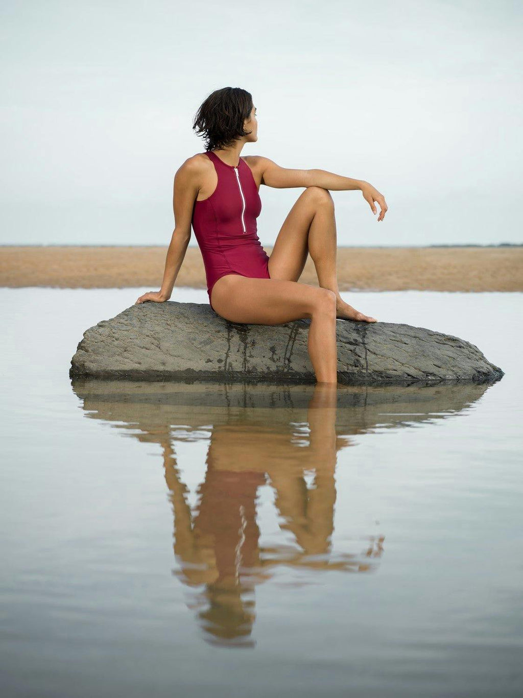 Yemaya One Piece Swimsuit Full Coverage ― Red