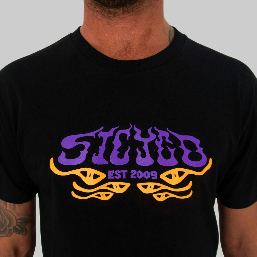IN FLAMES TEE / BLACK  ~ PURPLE