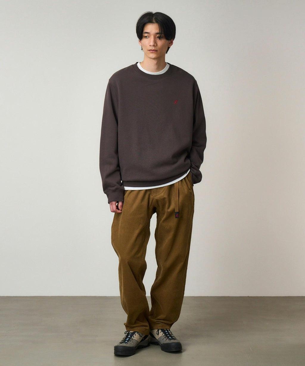 Gramicci One Point Crew Sweatshirt in Deep Brown