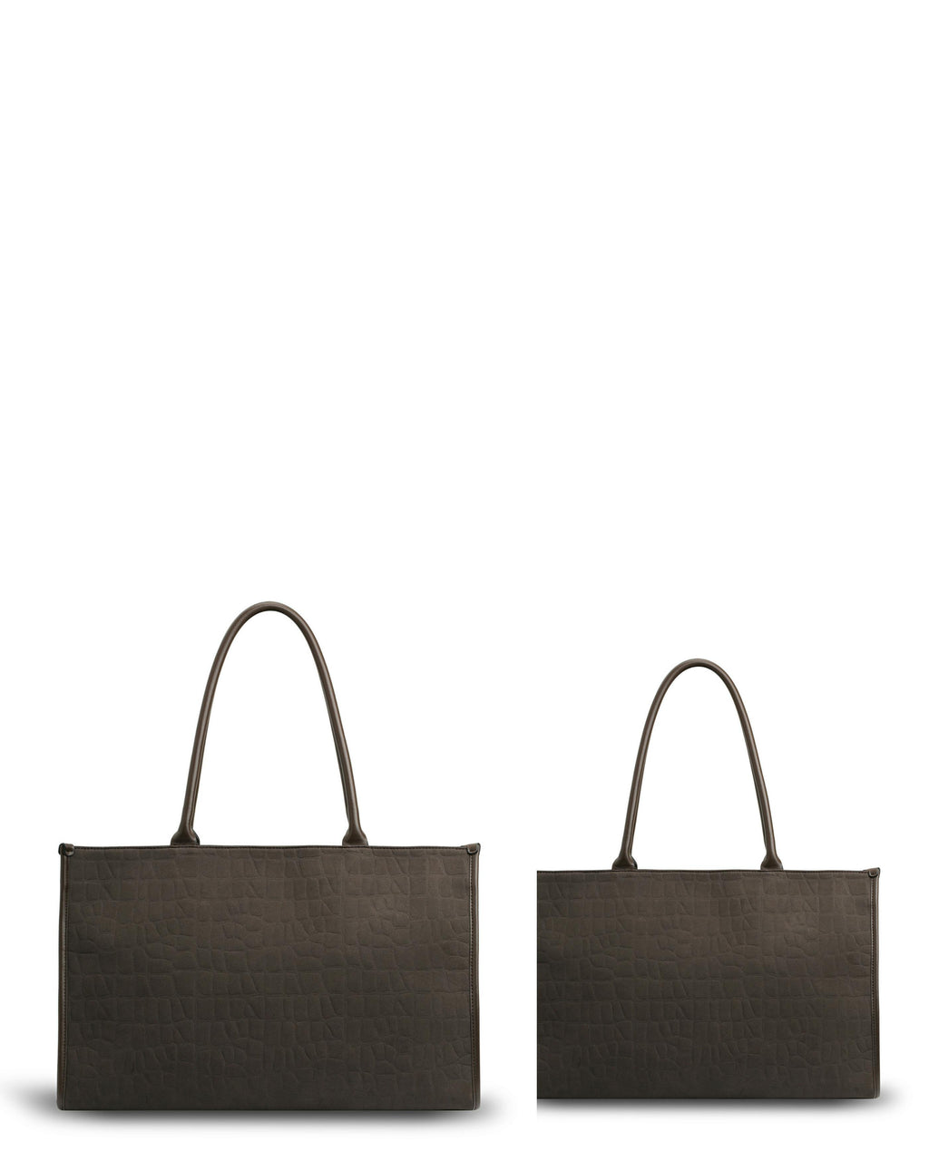 Prene | Compact: The Era Bag (CHOCOLATE SUEDE) Croc Embossed Tote Bag