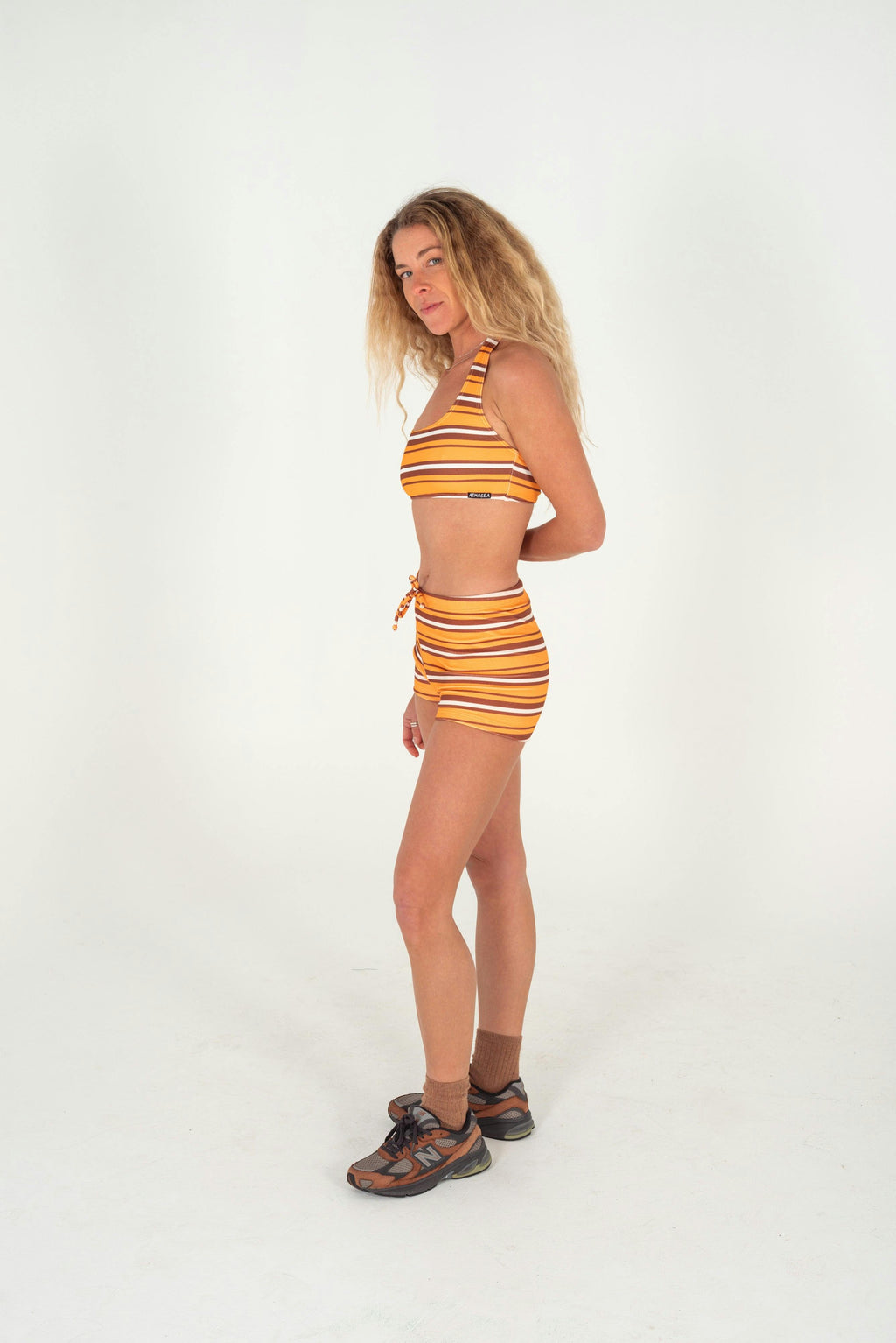 Sienna Halter Top in Sunset Stripe