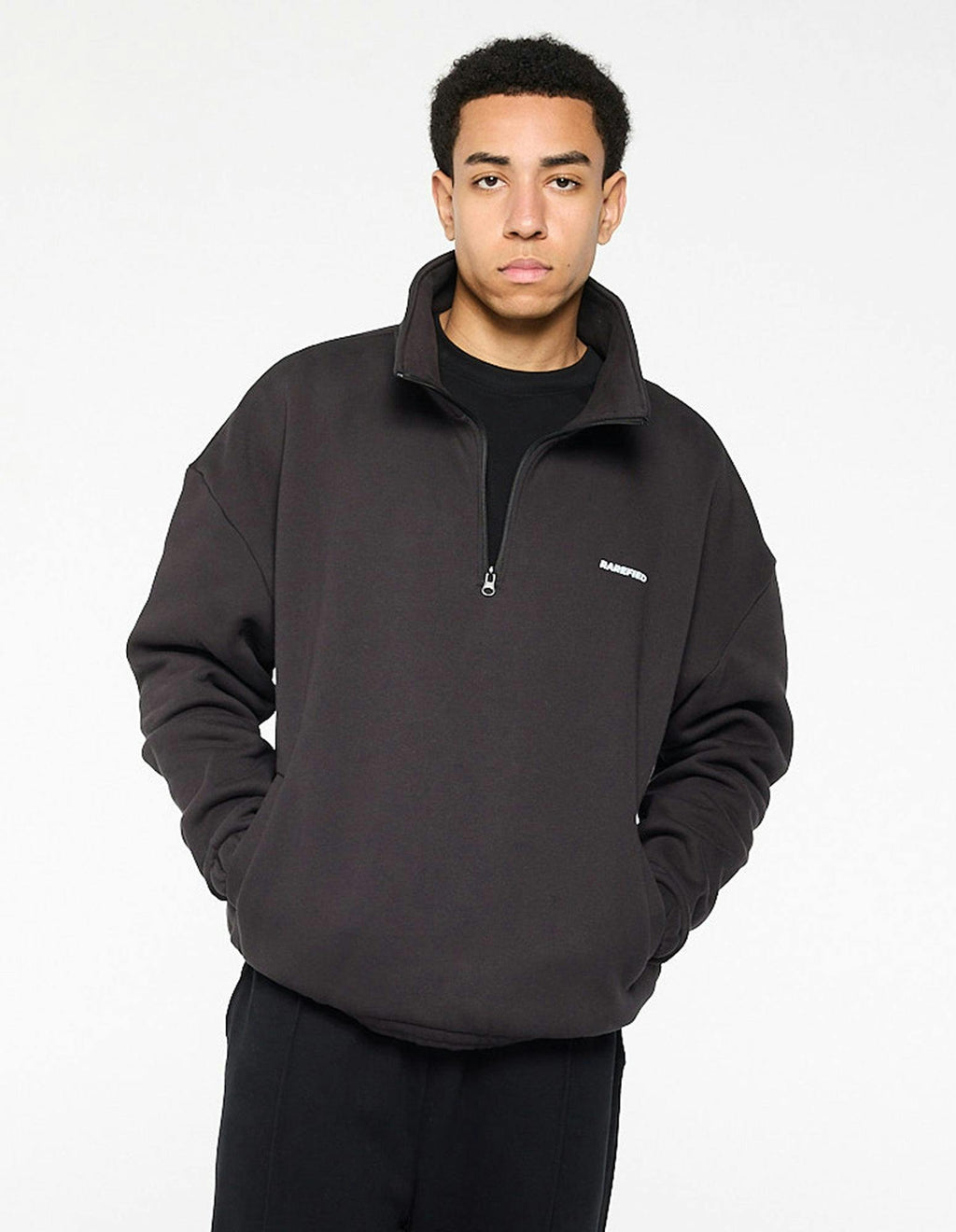 Quarter Zip Jumper - Charcoal