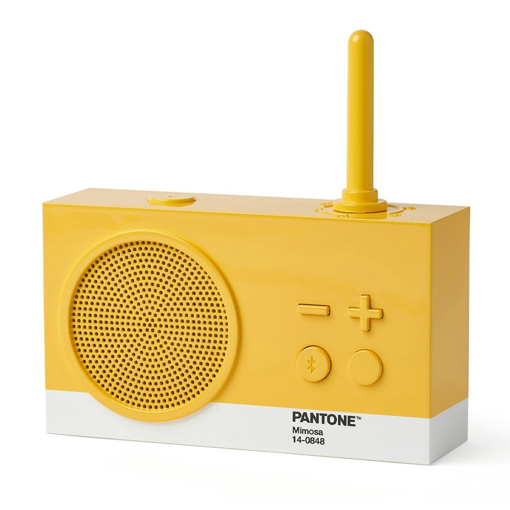 Lexon GIFT Set PANTONE - Includes Mino+ Mini Speaker, Flip Classic Clock, Mina M Lamp, Thykho 3  Speaker - Yellow