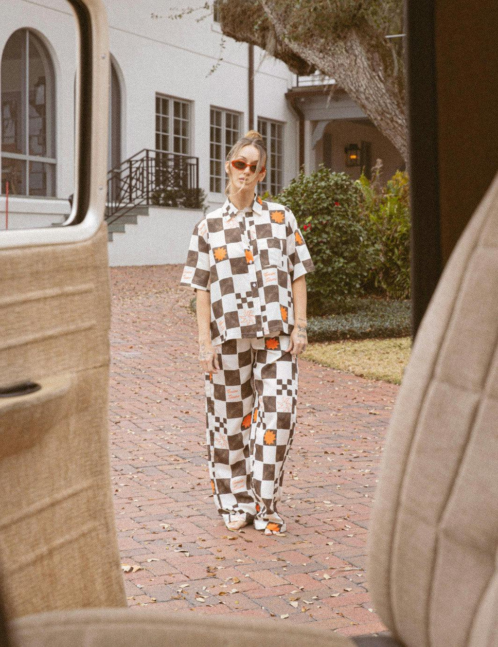 Check Beach Pant - Brown
