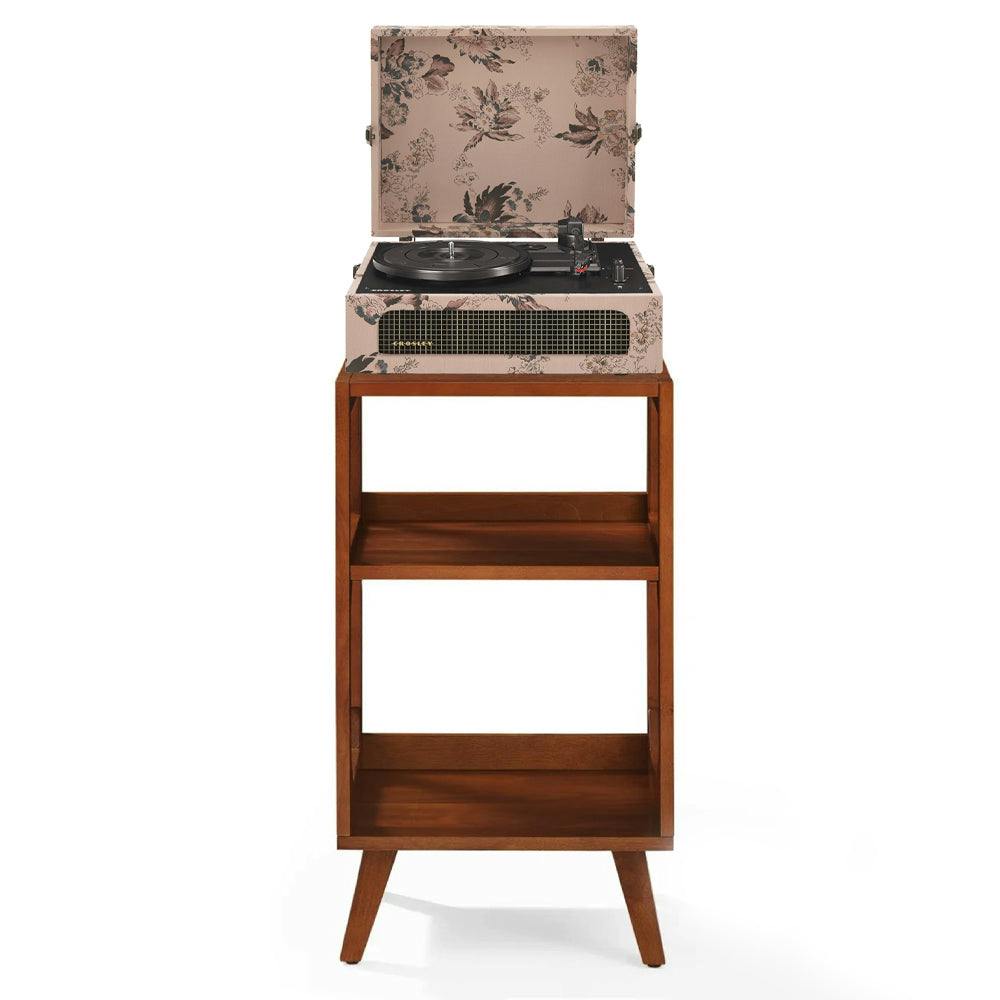 Crosley Voyager Bluetooth Portable Turntable + Crosley Asheville Stand Bundle - Floral