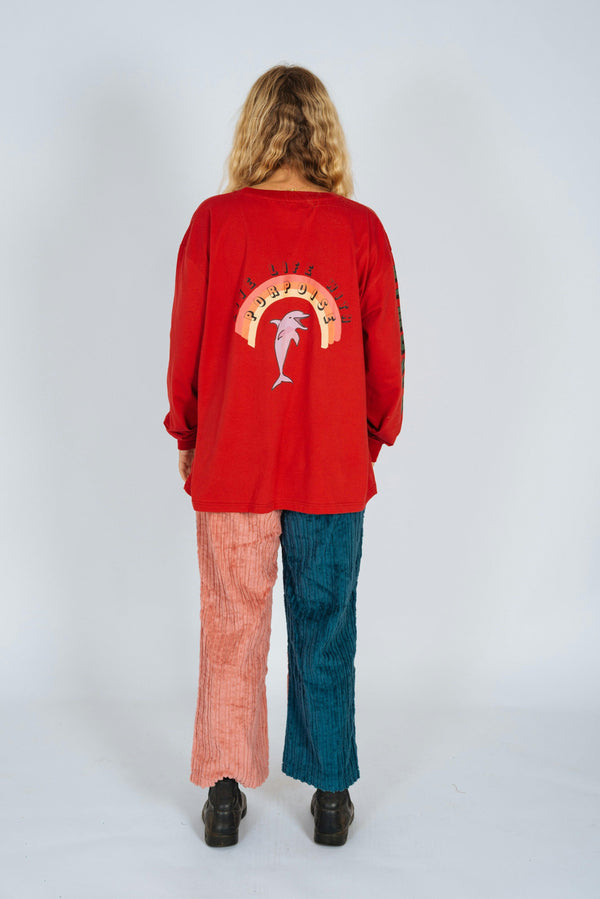 Artist Oversized Longsleeve Tee ‘Live Life With Porpoise’ By Bri O’Connell image 2