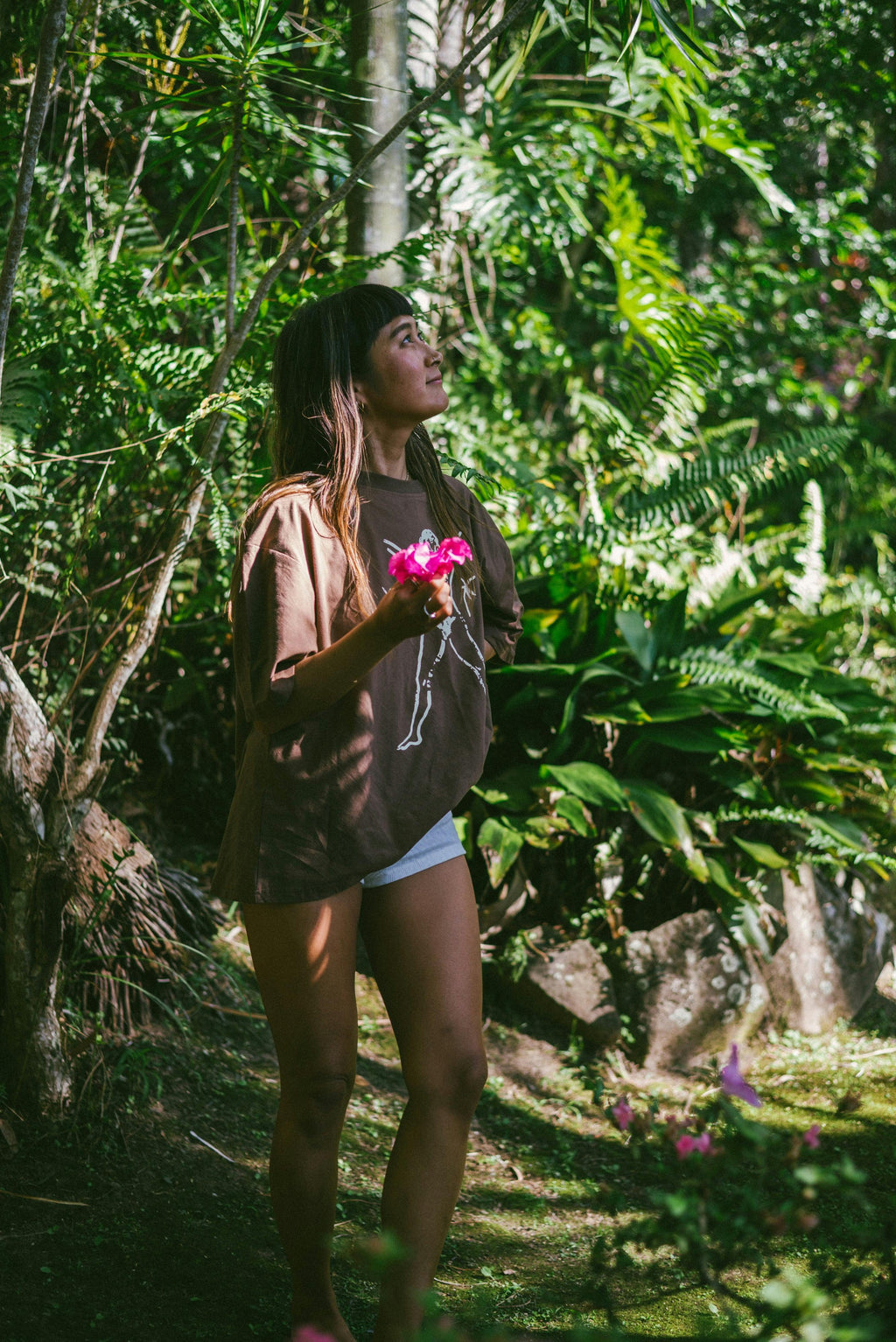 Bush Woman Tee in Brown/Cream