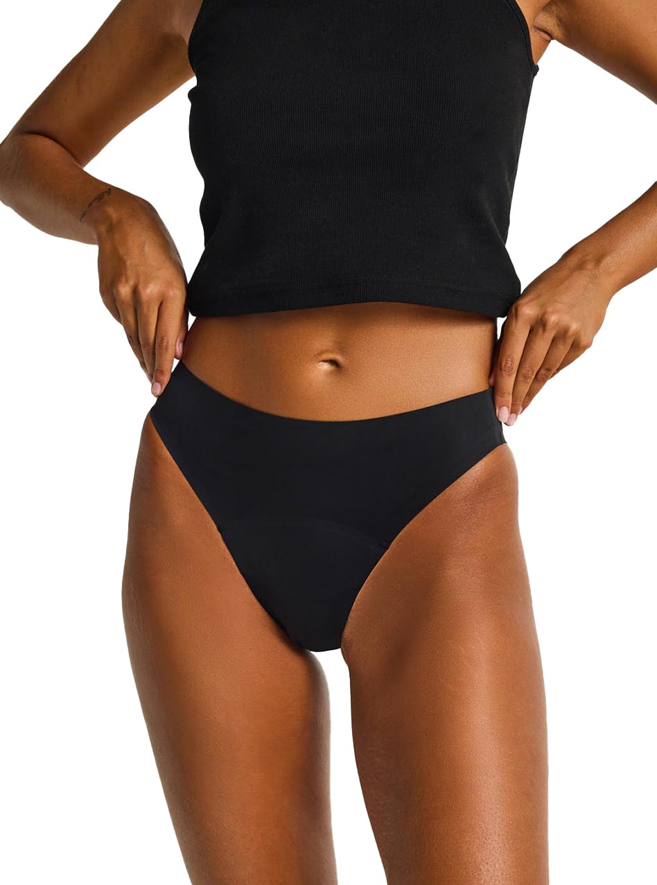 Seamfree Hi-Leg Cheeky Period Brief Moderate Absorbency Black