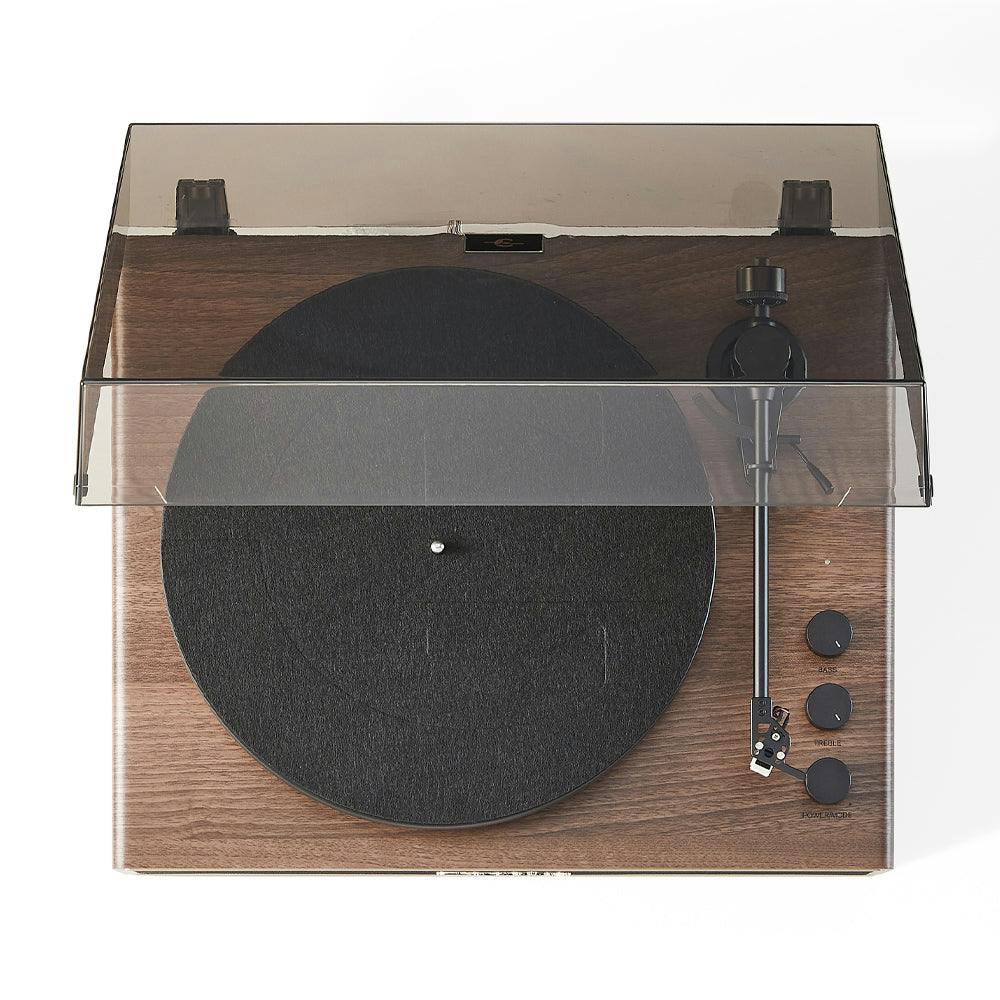 Crosley Stave 2-Speed Bluetooth Record Player Turntable with Built-in Speakers, Walnut