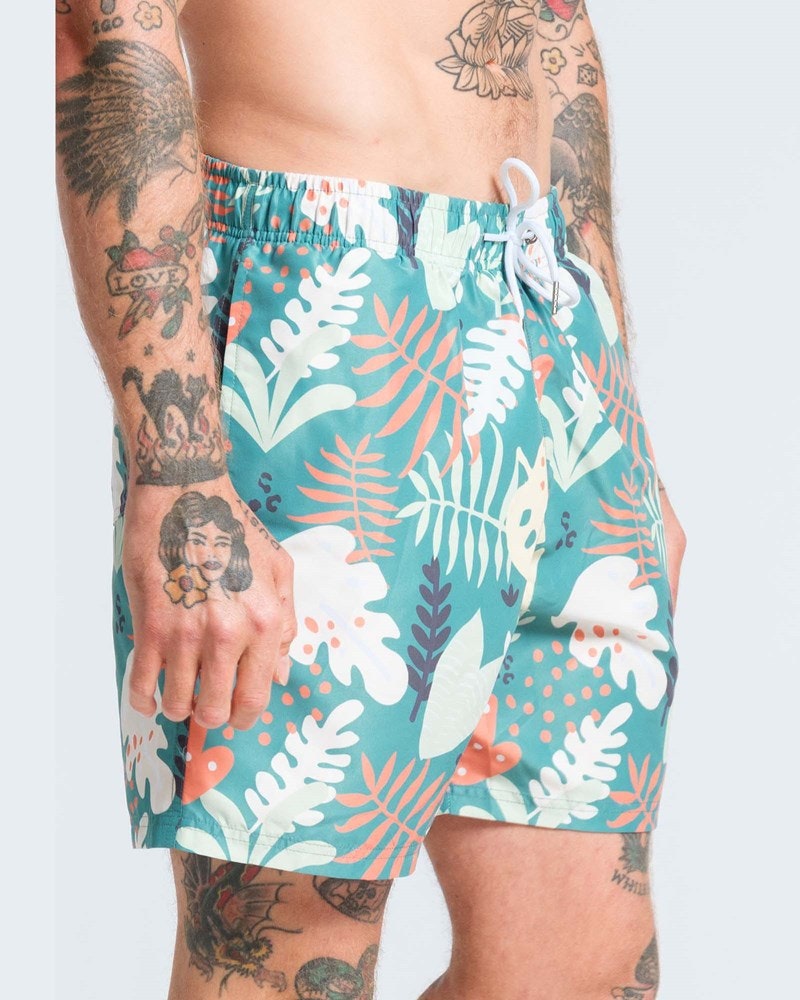Abstract Leaf Swim Short