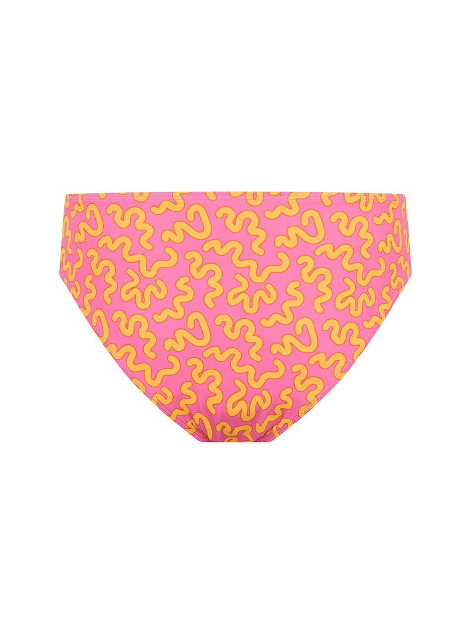 Teen Period Swimwear Bikini Brief Light Absorbency Wavy Pink
