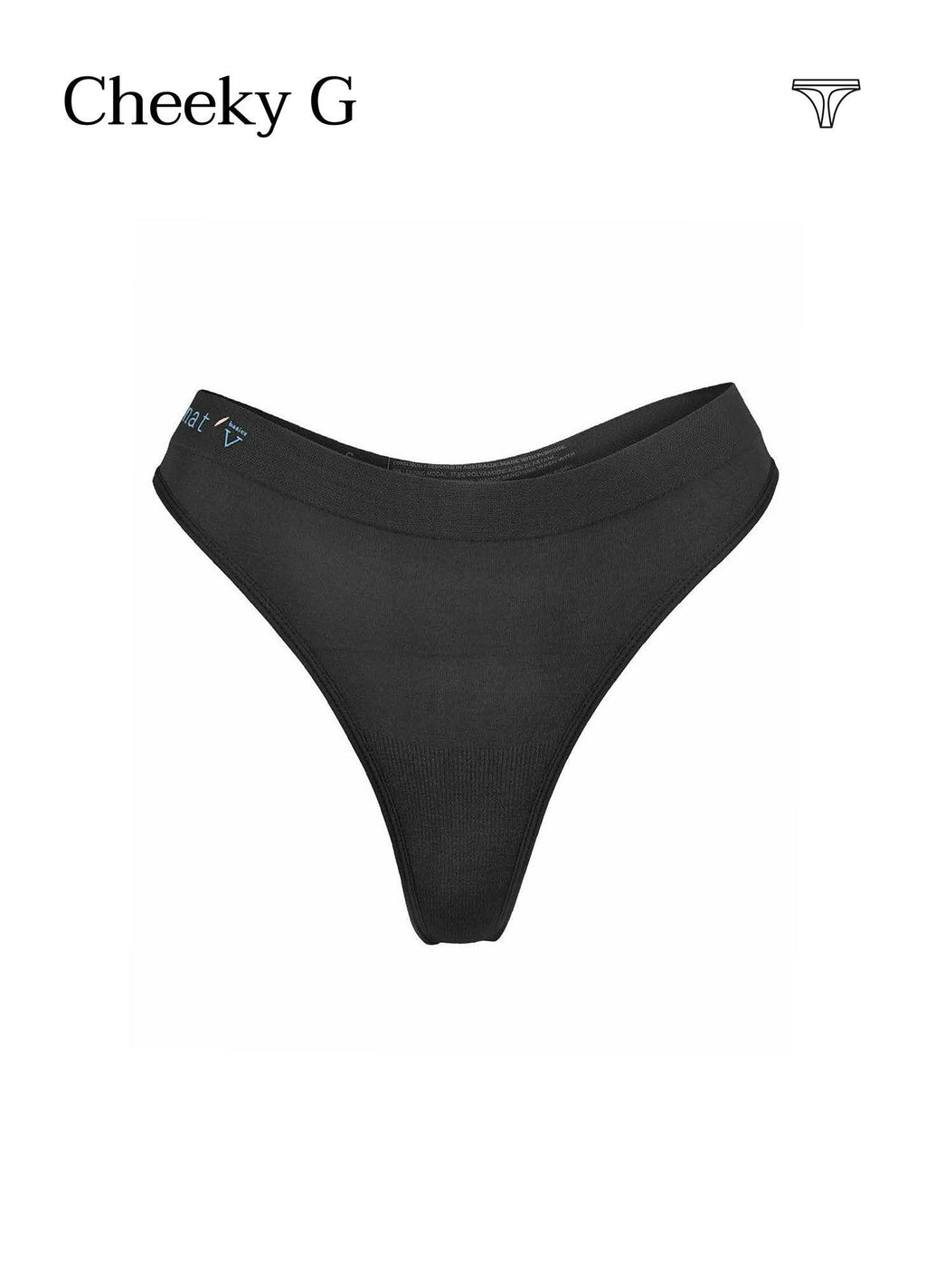Cheeky Modal G-String Underwear - Black