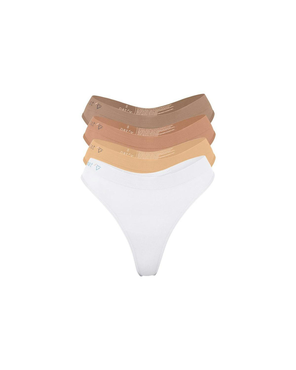 Cheeky Modal G-String Underwear 4 Pack - Light Nudes