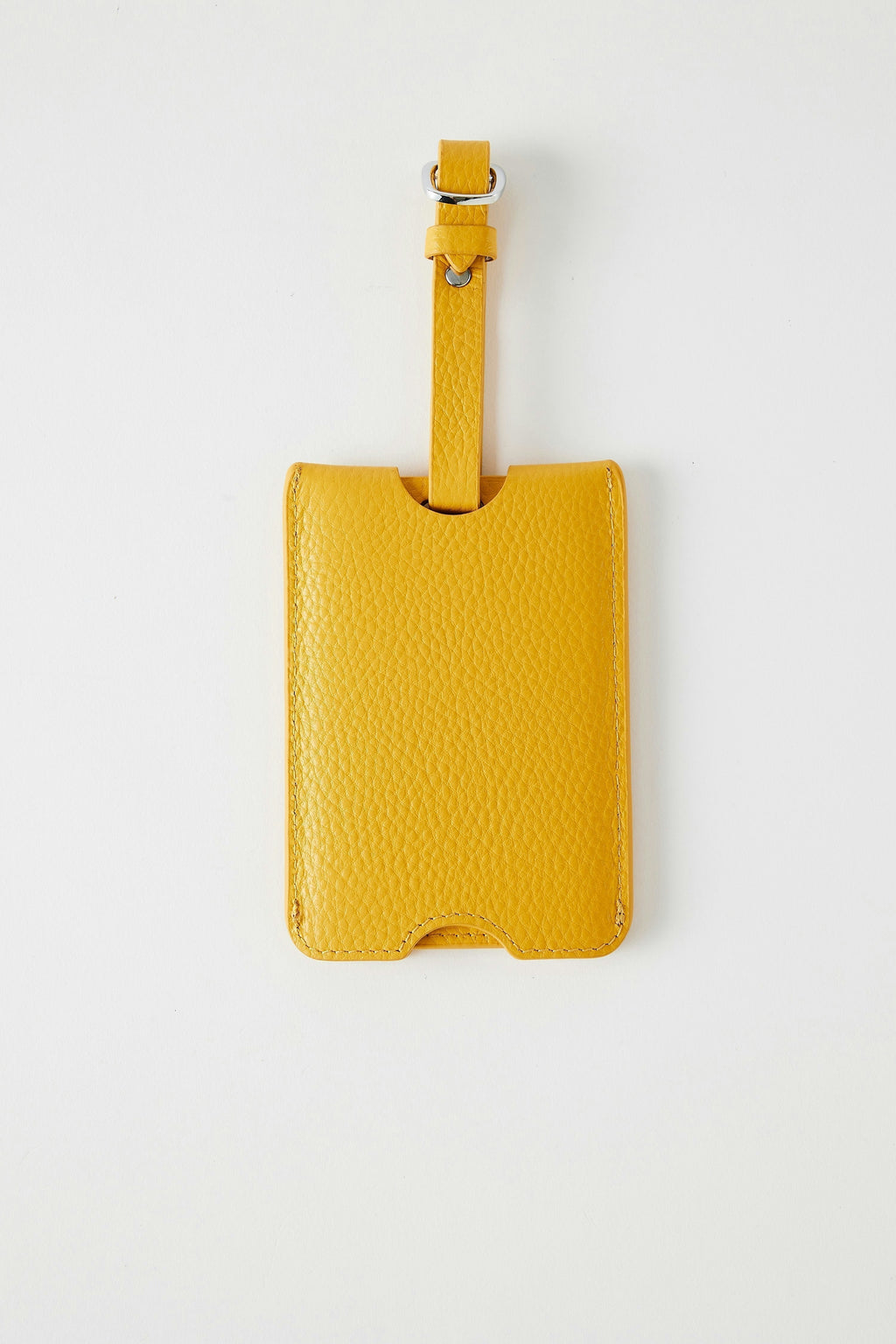 Leather Luggage Tag | Yellow Silver