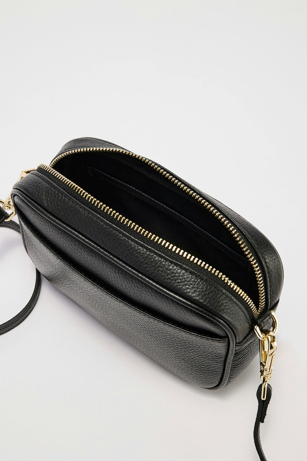 Leather Cross Body Bag | Black Gold