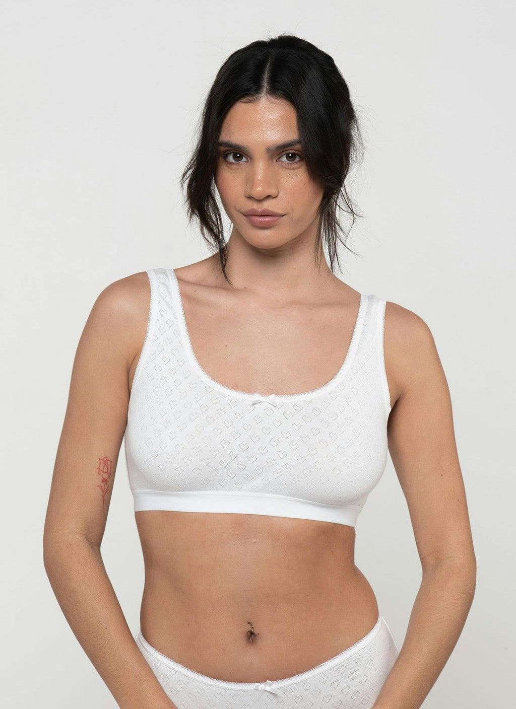 Classic Crop Organic Cotton Bralette - White