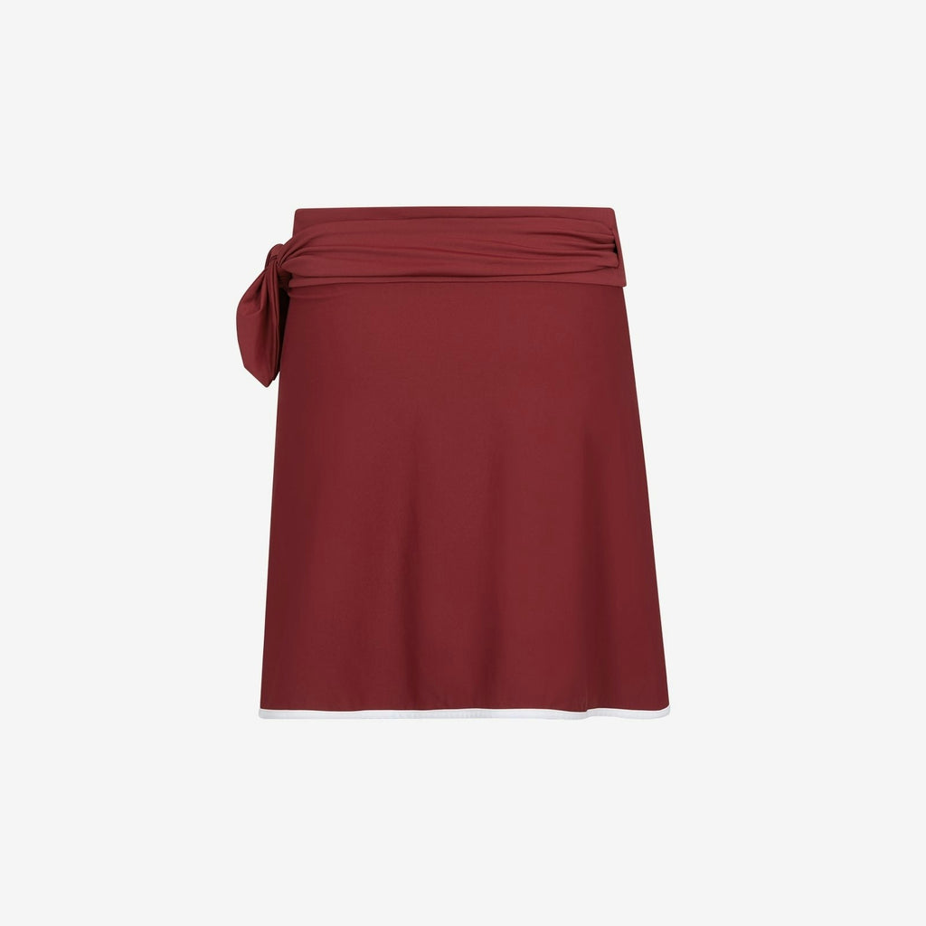 Wrap Skirt ― Deep Red / White