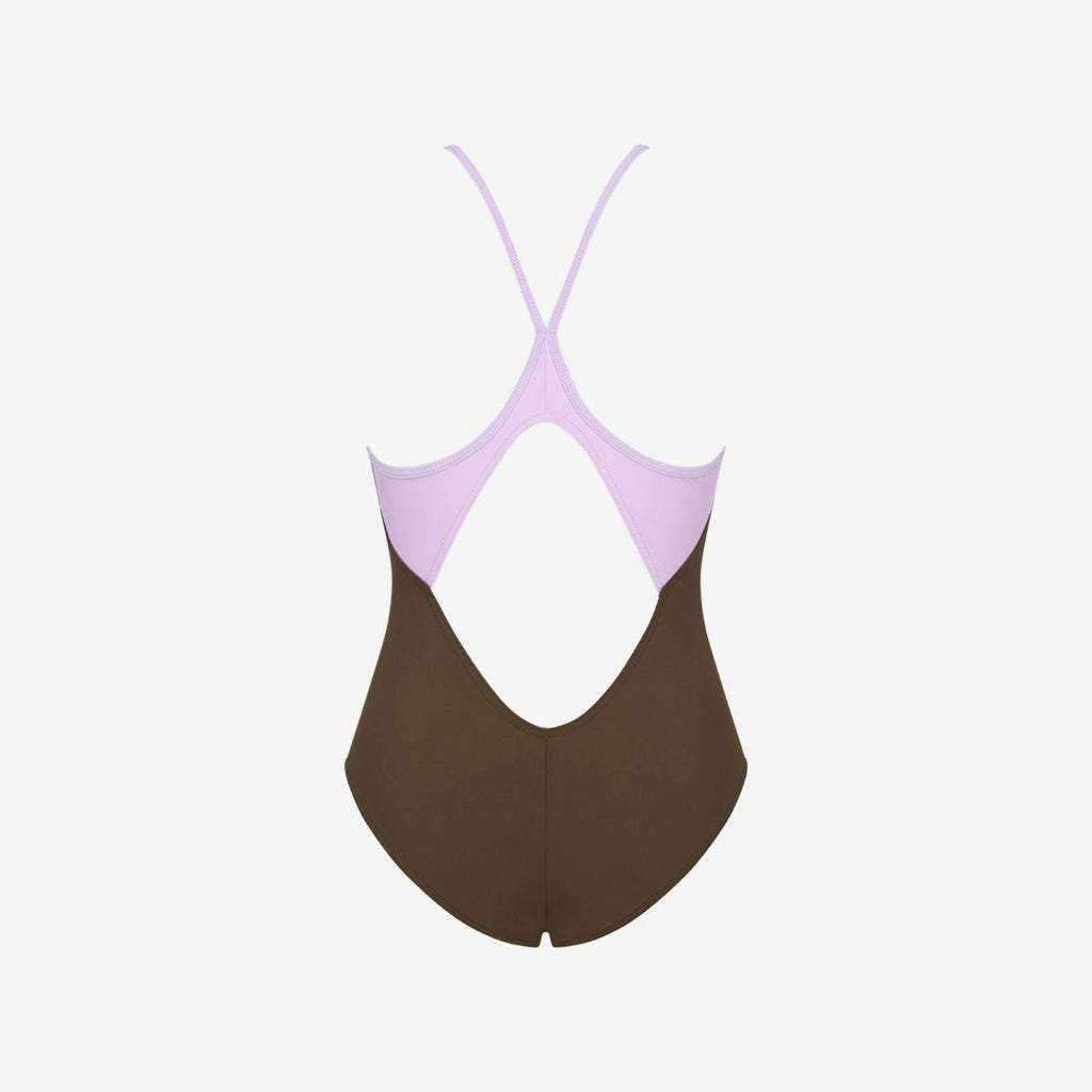 Liberty Racerback Swimsuit ― Coffee / Lilac