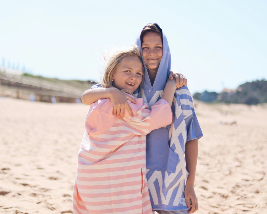 Zig Zag Blue Kids Poncho