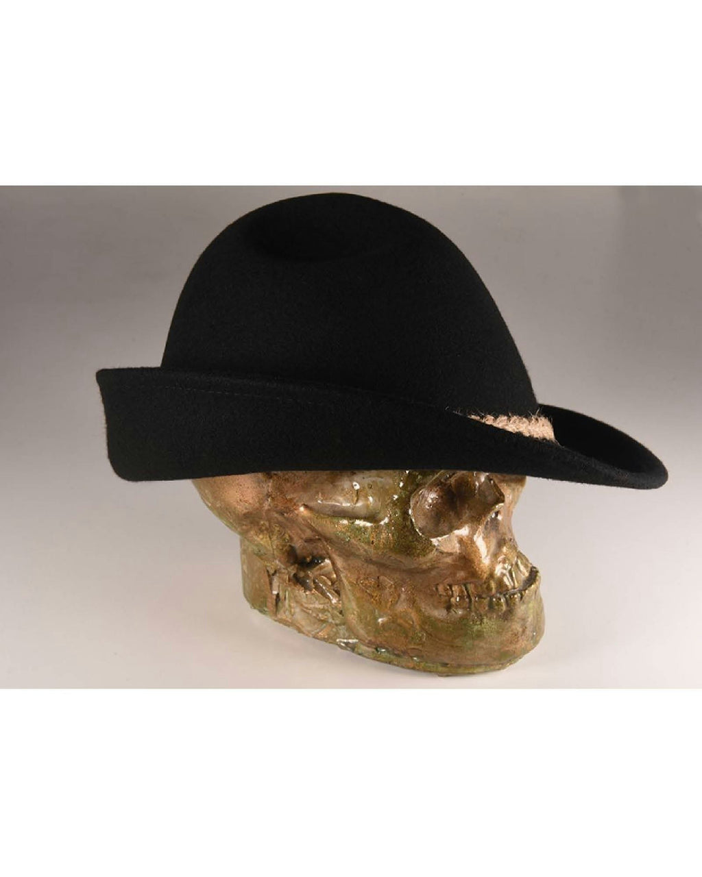 The Peter – Black Wool Felt Hat with Rope Trim