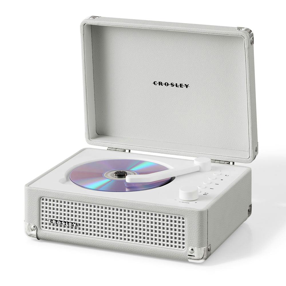 Crosley Cruiser Portable Retro CD Player with Stereo Bluetooth Speakers, FM Radio - White Sands