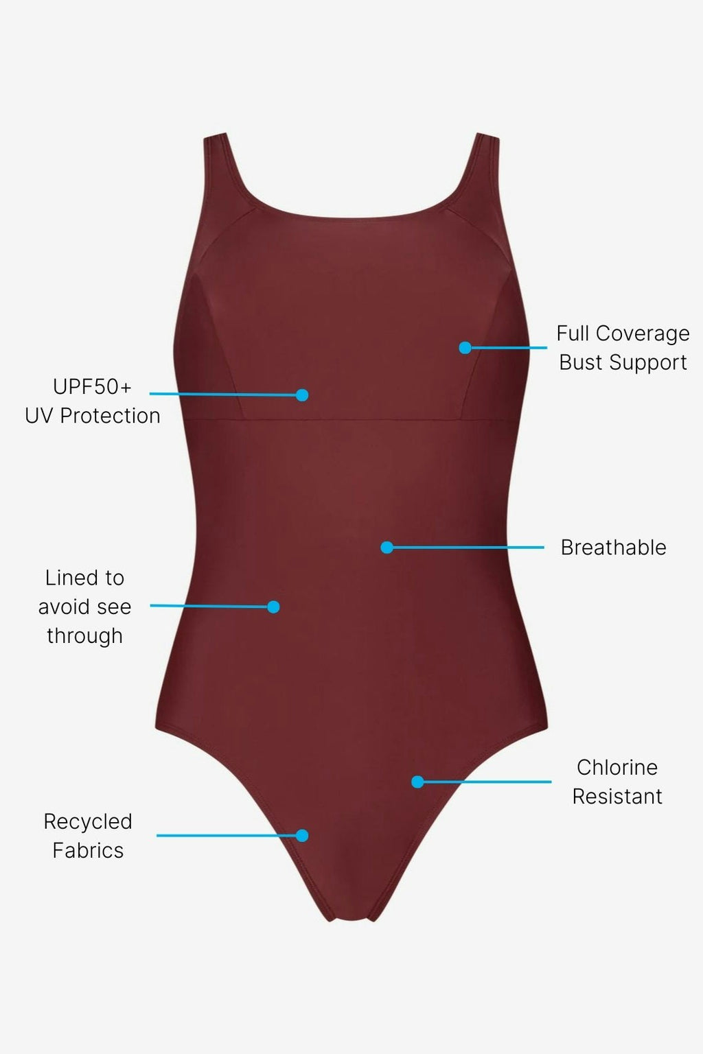 Embrace Swimsuit Full Coverage Bust Support ― Red