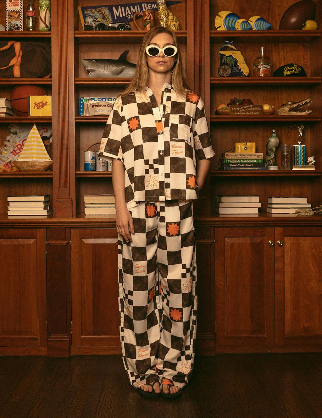 Check Crop Buttonup - Brown