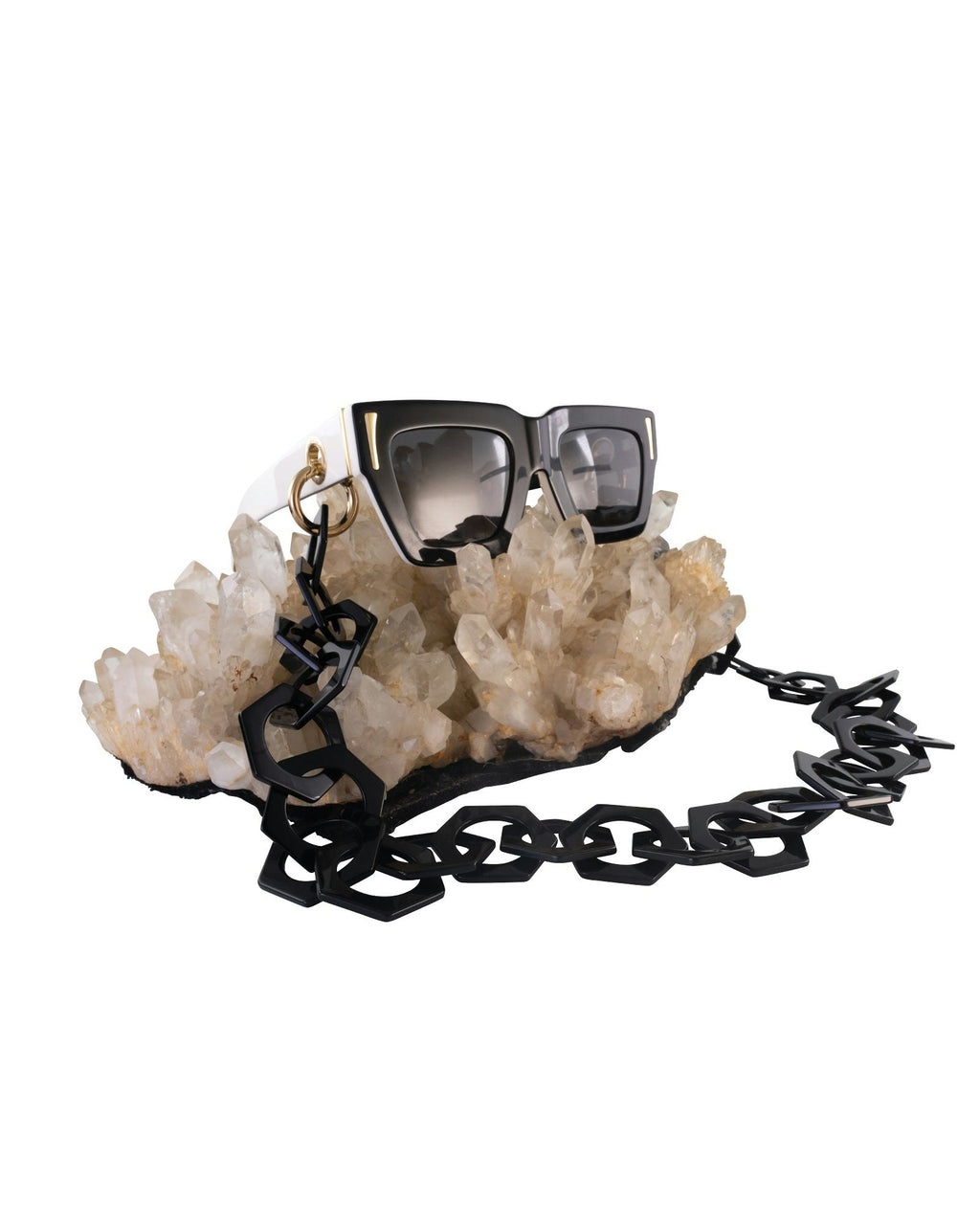 The Mischief - White/Black Sunglasses | Black Polarised Lenses