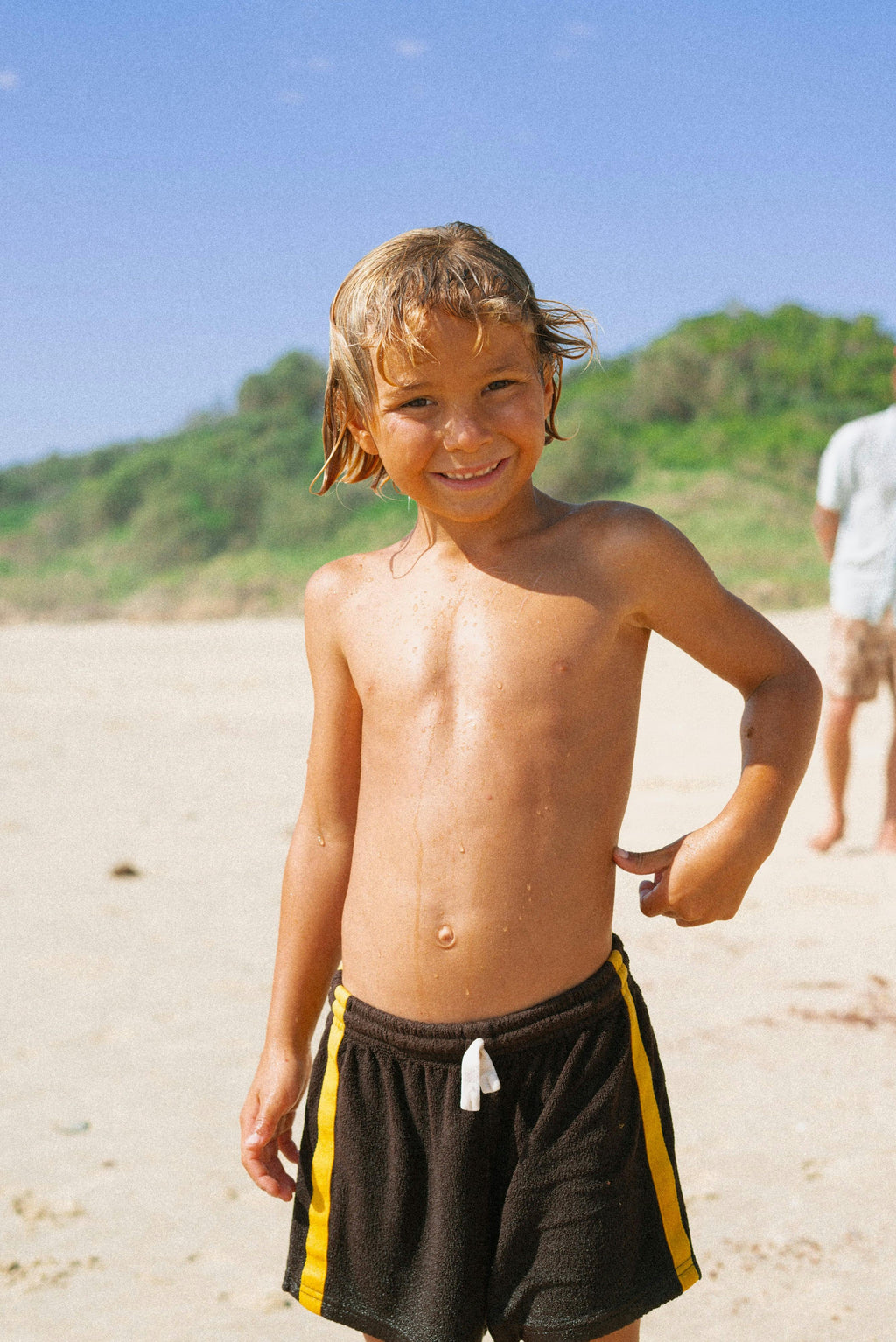 Mini Terry Toweling Shorts in Chocolate Mango