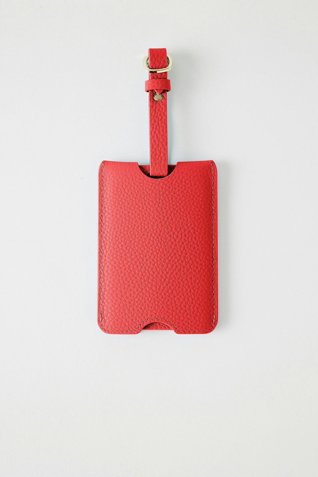 Leather Luggage Tag | Red Gold