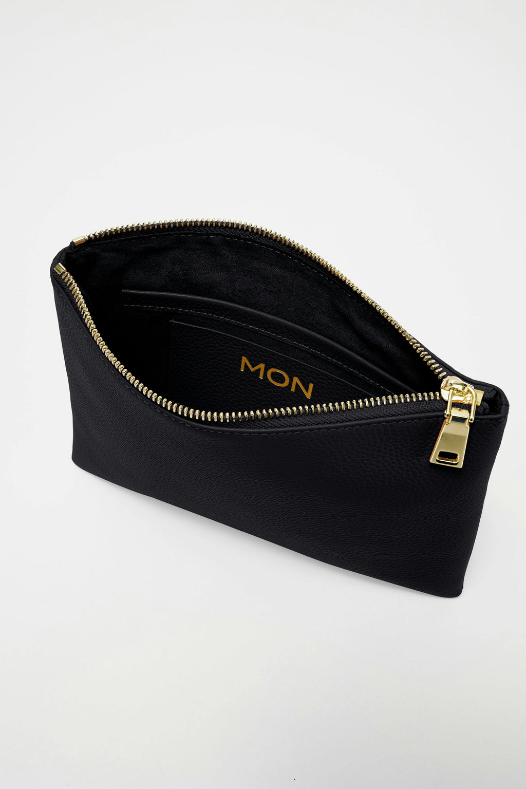 Classic Leather Clutch | Black Gold