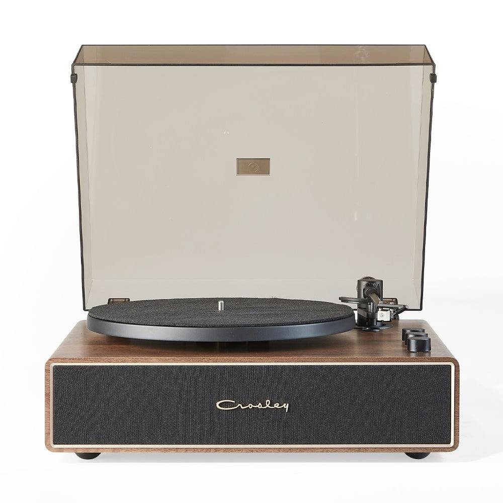 Crosley Stave 2-Speed Bluetooth Record Player Turntable with Built-in Speakers, Walnut